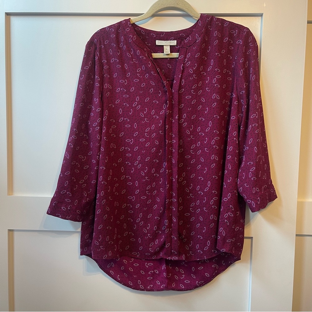 Dana Buchman Women's Purple Paisley Top size L